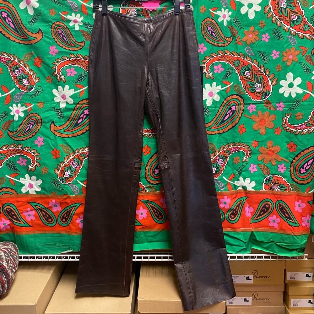 Whet Blu 100% Leather Pants OxBlood Women’s size 4 - Picture 1 of 8
